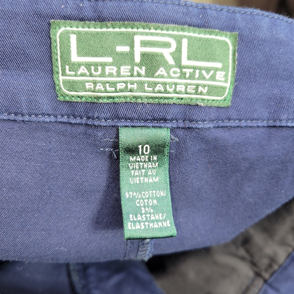L-RL Lauren Active Ralph Lauren Navy Blue Capri's Size 10 - Picture 4 of 4